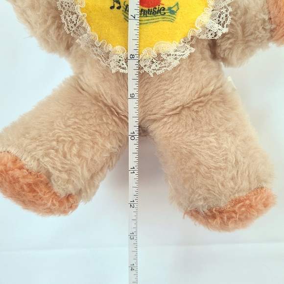 Vintage Wind Up Musical Monkey Plush Stuffed Toy Felt Bib Animal Toys Plus Retro - Picture 14 of 14